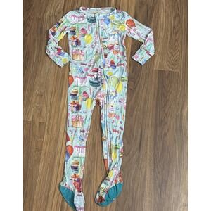 Posh Peanut Baby Girls Toddler 2T Birthday Party Sleeper Pajamas Zip Up VGC